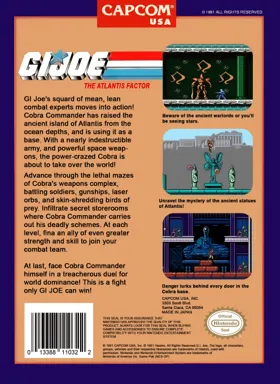 G.I. Joe - A Real American Hero - The Atlantis Factor (USA) (Beta) box cover back